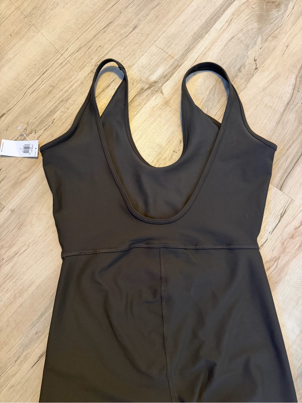 Black Scoop Back Activewear Jumpsuit Romper One Piece - Picture 2 of 3